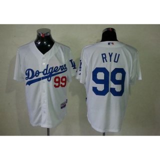 Dodgers #99 Hyun-Jin Ryu White Cool Base Stitched MLB Jersey