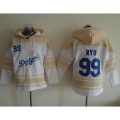 Dodgers #99 Hyun-Jin Ryu White Sawyer Hooded Sweatshirt MLB Hoodie