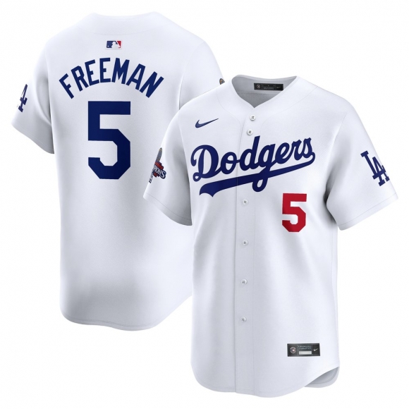 Men's Los Angeles Dodgers Freddie Freeman Nike White 2024 World Series Champions Home Limited Player Jersey