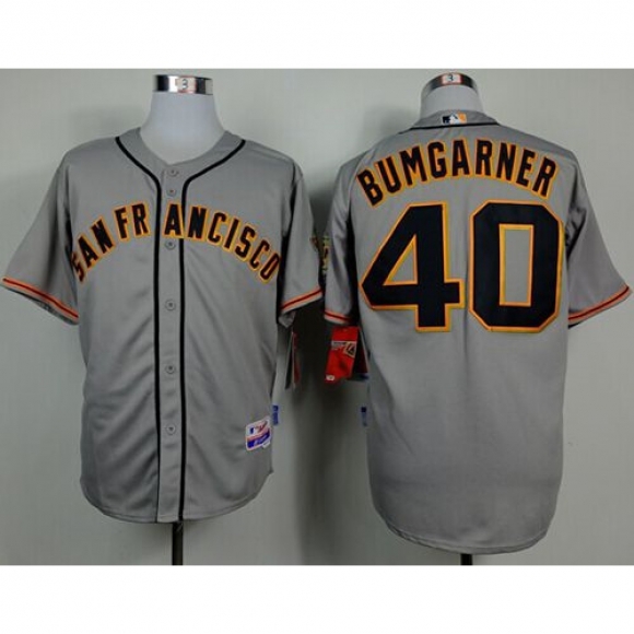 Giants #40 Madison Bumgarner Grey Cool Base Stitched MLB Jersey