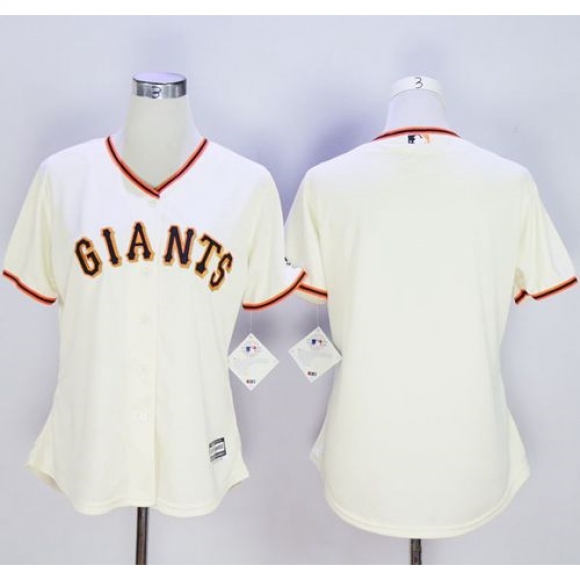 Giants Blank Cream Women's Home Stitched MLB Jersey