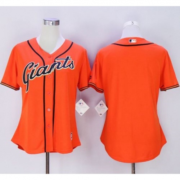 Giants Blank Orange Women's Alternate Stitched MLB Jersey