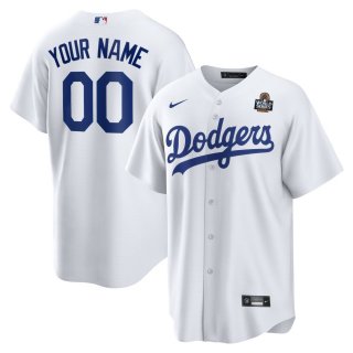 Men's Los Angeles Dodgers Nike White 2024 World Series Home Custom Replica Jersey