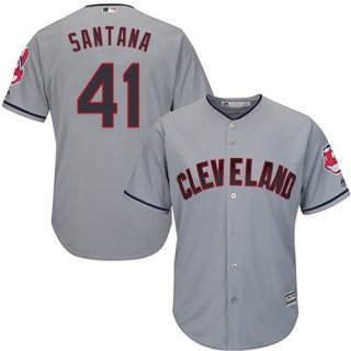 indians #41 Carlos Santana Grey Road Stitched Youth MLB Jersey