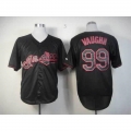 indians #99 Ricky Vaughn Black Fashion Stitched MLB Jersey