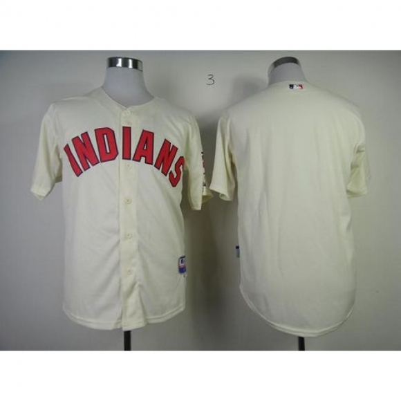 indians Blank Cream Cool Base Stitched MLB Jersey