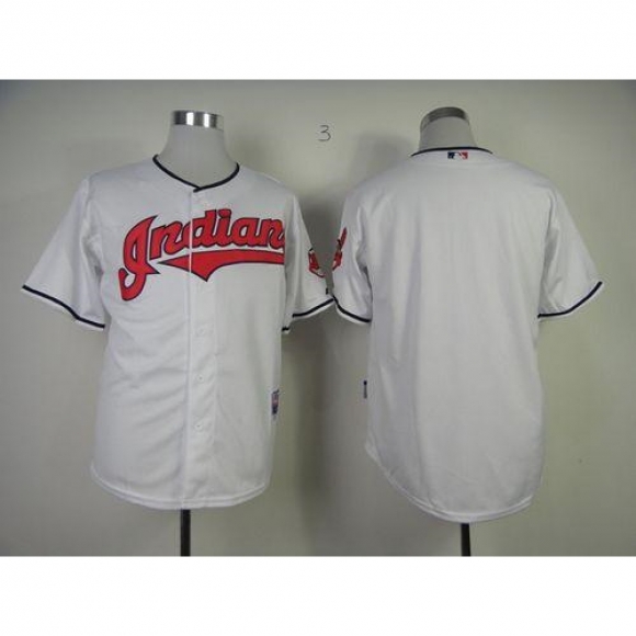 indians Blank White Cool Base Stitched MLB Jersey