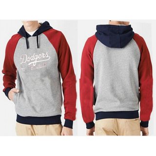 Los Angeles Dodgers Pullover Hoodie Grey & Red