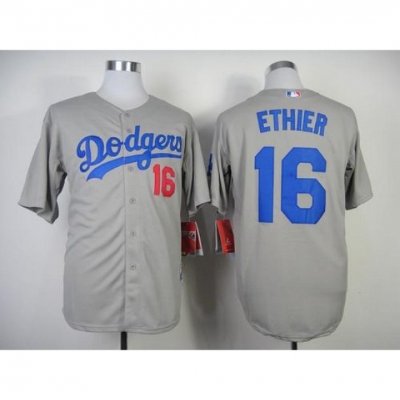 Los Angels Dodgers #16 Andre Ethier Stitched Grey MLB Jersey