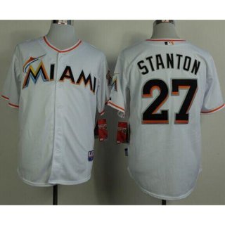 marlins #27 Giancarlo Stanton White 2012 Home Stitched MLB Jersey