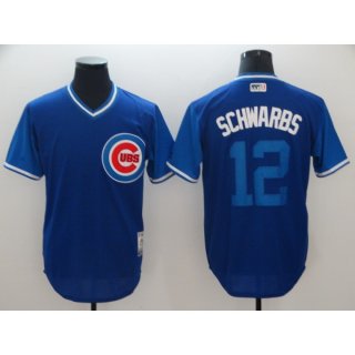 Men's Chicago Cubs #12 Kyle Schwarber Royal "Schwarbs" Players Weekend Authentic Stitched MLB Jersey