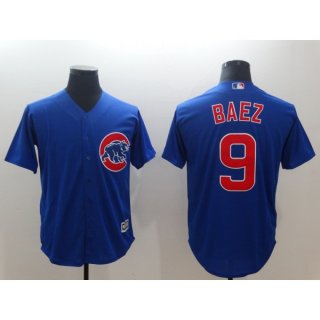 Men's Chicago Cubs #9 Javier Baez Royal Throwback Cool Base Stitched MLB Jersey