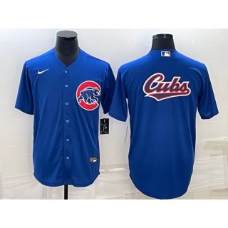 Men's Chicago Cubs Royal Team Big Logo Cool Base Stitched Jersey