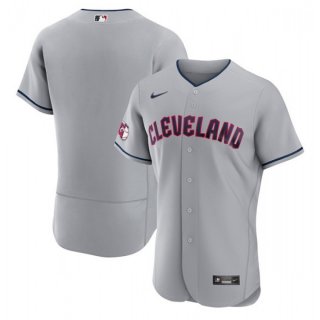 Men's Cleveland Guardians Blank Grey Flex Base Stitched Jersey