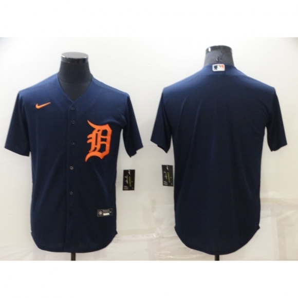 Men's Detroit Tigers Blank Navy Cool Base Stitched Jersey