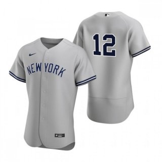 Men's New York Yankees #12 isiah Kiner-Falefa Grey Flex Base Stitched Jersey
