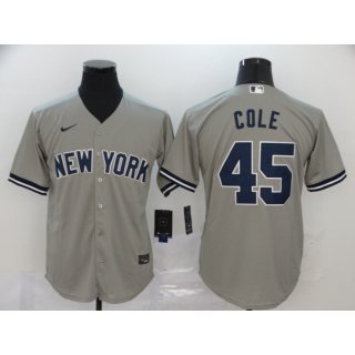 Men's New York Yankees #45 Gerrit Cole 2020 Grey Cool Base Stitched MLB Jersey