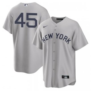 Men's New York Yankees #45 Gerrit Cole 2021 Grey Field of Dreams Cool Base Stitched Baseball Jersey