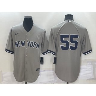 Men's New York Yankees #55 Domingo German Grey Cool Base Stitched Baseball Jersey