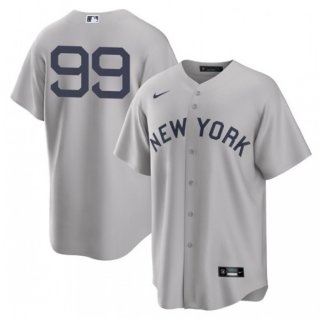 Men's New York Yankees #99 Aaron Judge 2021 Grey Field of Dreams Cool Base Stitched Baseball Jersey