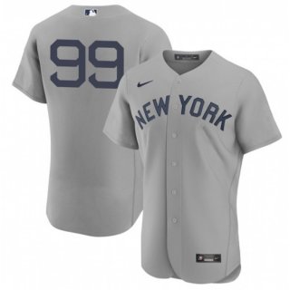 Men's New York Yankees #99 Aaron Judge 2021 Grey Field of Dreams Flex Base Stitched Baseball Jersey