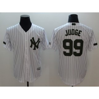 Men's New York Yankees #99 Aaron Judge White Olive Cool Base Stitched MLB Jersey