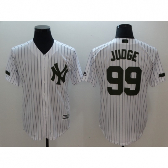 Men's New York Yankees #99 Aaron Judge White Olive Cool Base Stitched MLB Jersey