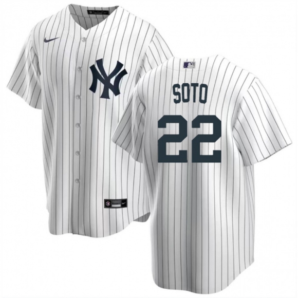 Men's New York Yankees #22 Juan Soto White Cool Base Stitched Baseball Jersey
