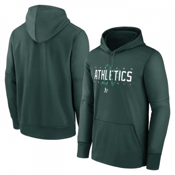 Men's Oakland Athletics Green Pregame Performance Pullover Hoodie