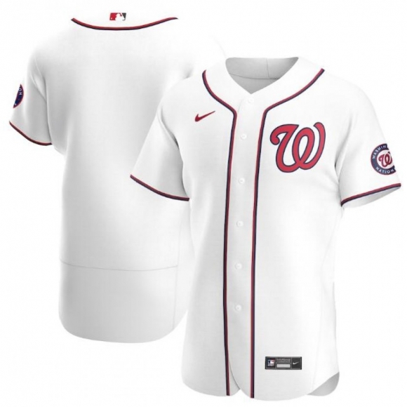 Men's Washington Nationals Blank White Flex Base Stitched Jersey