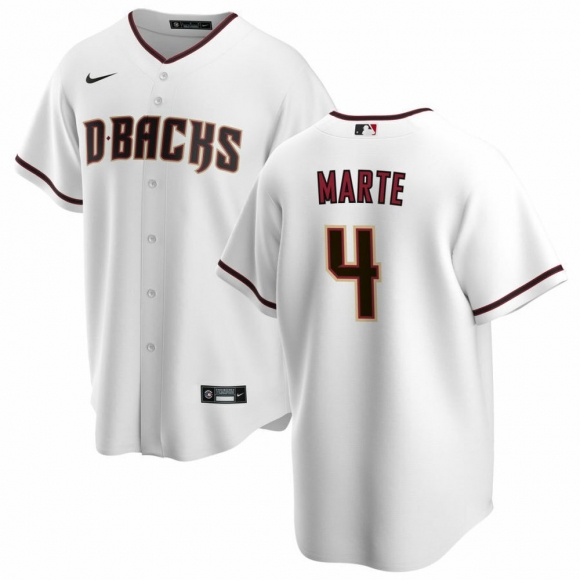 Men's Arizona Diamondbacks #4 Ketel Marte White Cool Base Stitched Jersey