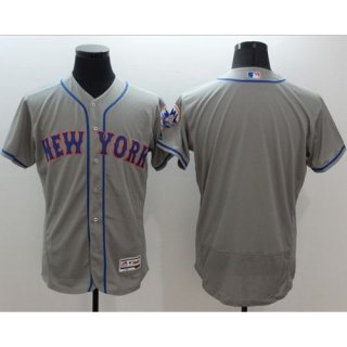 Mets Blank Grey Flexbase Authentic Collection Stitched MLB Jersey