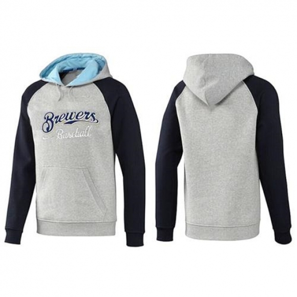 Milwaukee Brewers Pullover Hoodie Grey & Blue