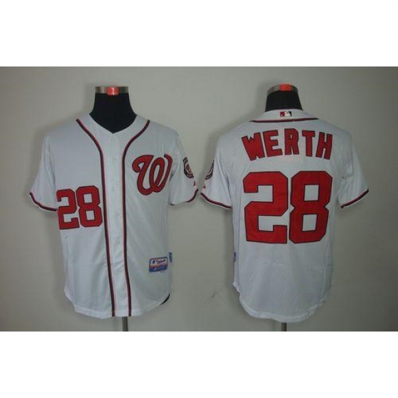 Nationals #28 Jayson Werth White Stitched MLB Jersey