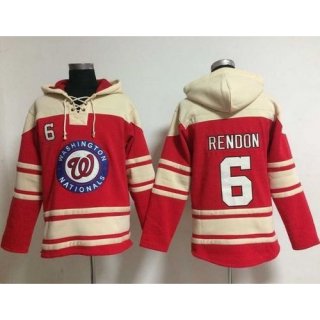 Nationals #6 Anthony Rendon Red Sawyer Hooded Sweatshirt MLB Hoodie