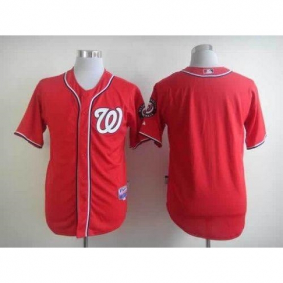 Nationals Blank Red Cool Base Stitched MLB Jersey