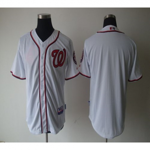 Nationals Blank White Cool Base Stitched MLB Jersey