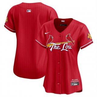 Women's St. Louis Cardinals Blank Red 2024 City Connect Limited Stitched Baseball Jersey(Run Small)