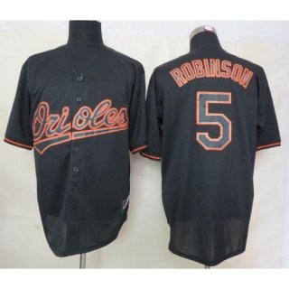 Orioles #5 Brooks Robinson Black Fashion Stitched MLB Jersey