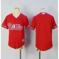 Phillies Blank Red Alternate Cool Base Stitched Youth MLB Jersey