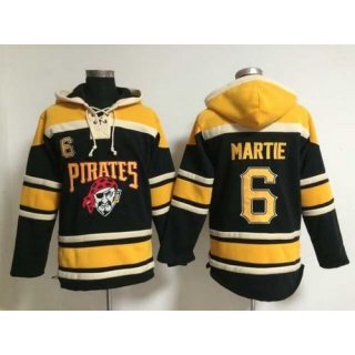 Pirates #6 Starling Marte Black Sawyer Hooded Sweatshirt MLB Hoodie