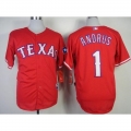 Rangers #1 Elvis Andrus Red Stitched MLB Jersey