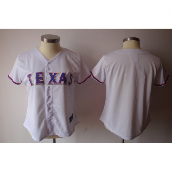 Rangers Blank White Women's Fashion Stitched MLB Jersey