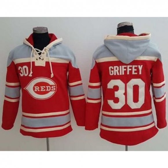 Reds #30 Ken Griffey Red Sawyer Hooded Sweatshirt MLB Hoodie