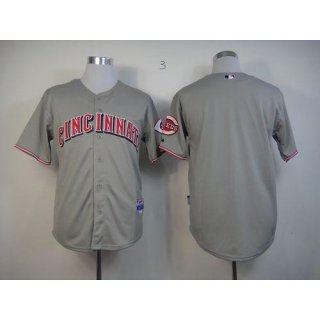 Reds Blank Grey Cool Base Stitched MLB Jersey