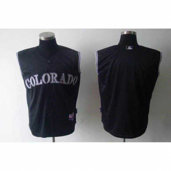 Rockies Blank Black Vest Style Stitched MLB Jersey