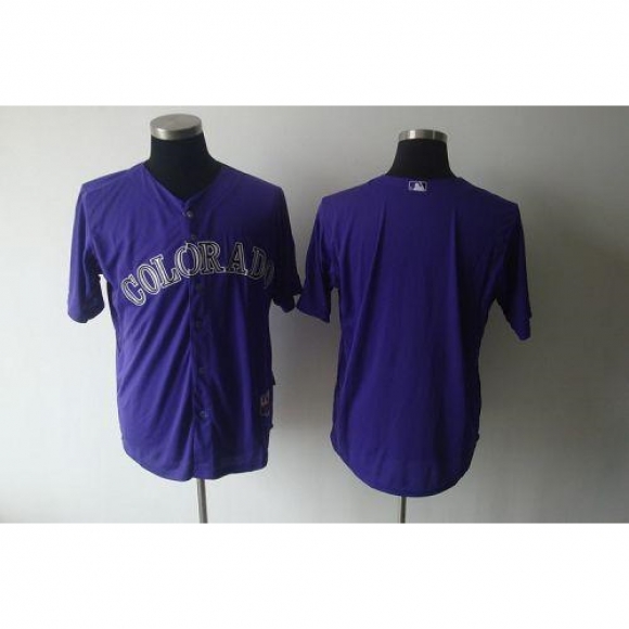 Rockies Blank Purple Cool Base Stitched MLB Jersey