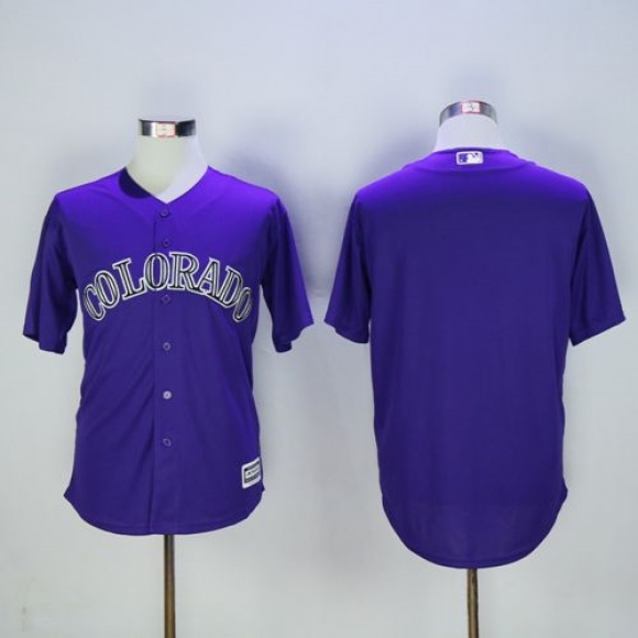 Rockies Blank Purple New Cool Base Stitched MLB Jersey