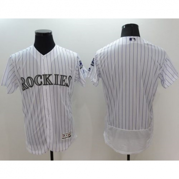 Rockies Blank White Flexbase Authentic Collection Stitched MLB Jersey