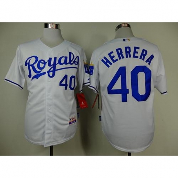 Royals #40 Kelvin Herrera White Cool Base Stitched MLB Jersey